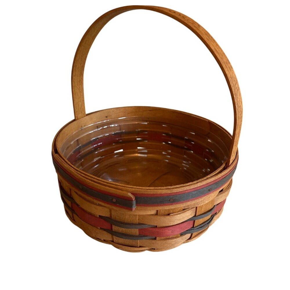 Longaberger Criso Collab Handwoven Pie Basket w/ Handle 1992 Collectible Vintage